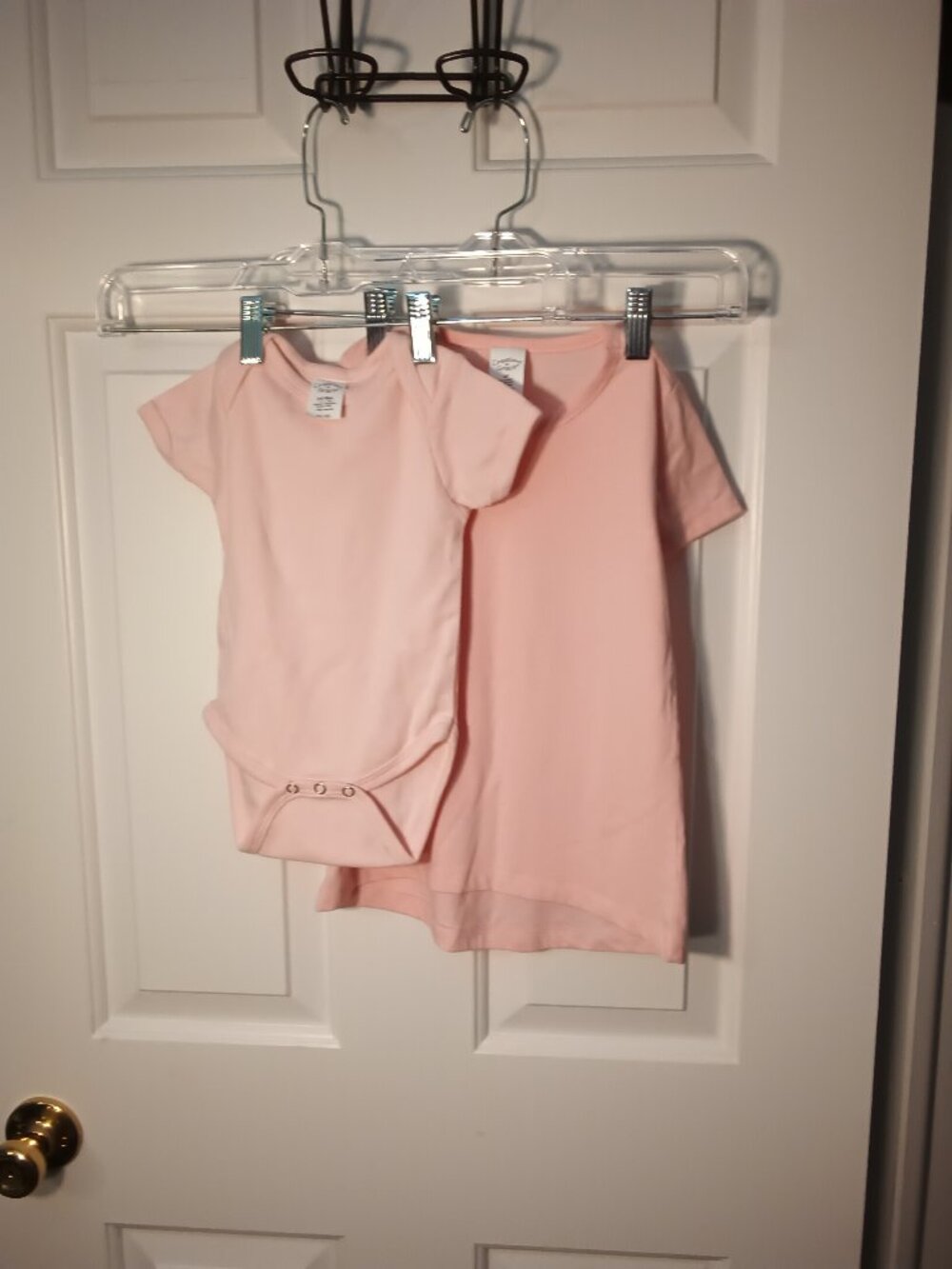 Girls' Soft Pink Short Sleeve Bodysuit and Tee Set